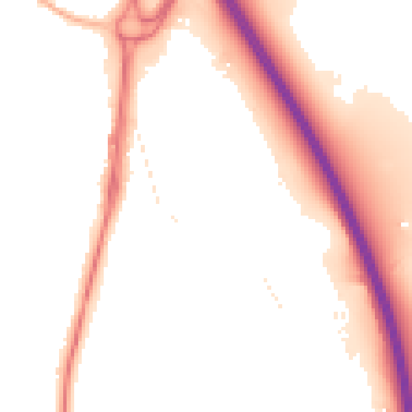 Night-time road noise heatmap for GU14 8BS