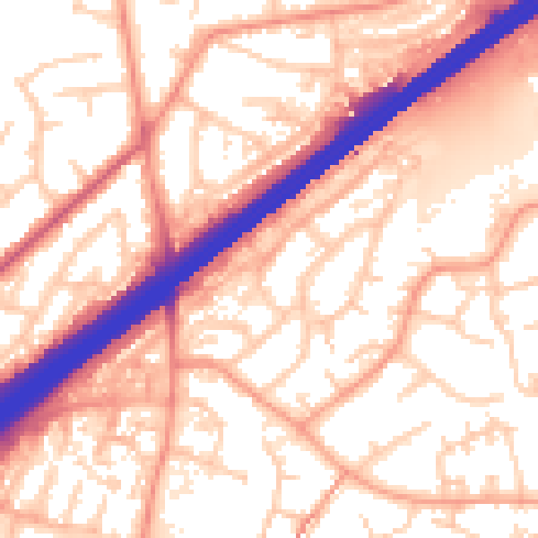 Daytime road noise heatmap for GU14 8RX