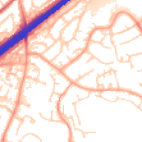 Daytime road noise heatmap for GU14 8TB