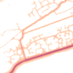 Daytime road noise heatmap for GU18 5PE