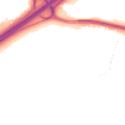 Night-time road noise heatmap for GU18 5RG