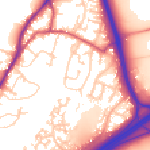 Daytime road noise heatmap for GU19 5JS