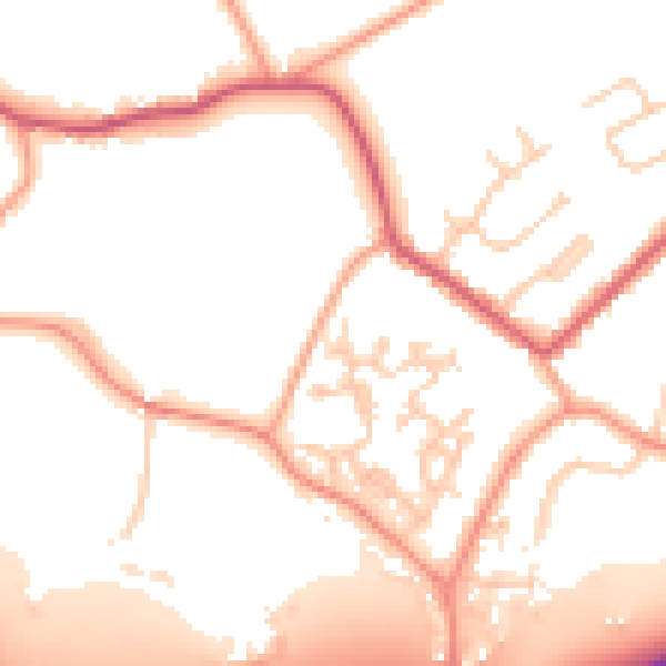 Daytime road noise heatmap for GU20 6QQ