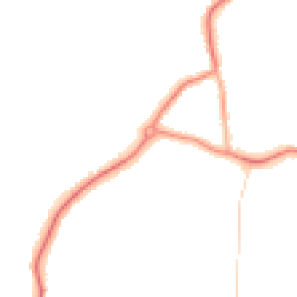 Night-time road noise heatmap for GU22 0AQ