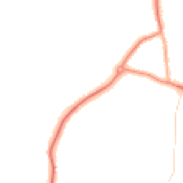 Night-time road noise heatmap for GU22 0AT