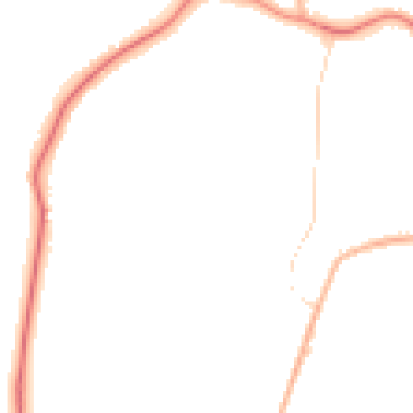 Night-time road noise heatmap for GU22 0BN