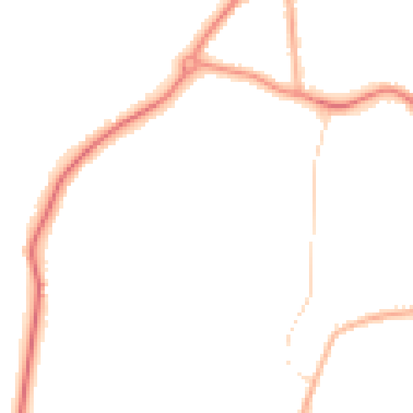 Night-time road noise heatmap for GU22 0BW