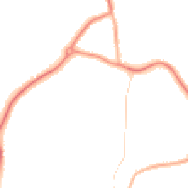Night-time road noise heatmap for GU22 0BZ