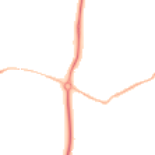 Night-time road noise heatmap for GU22 0DA
