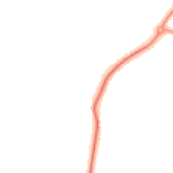 Night-time road noise heatmap for GU22 0DF