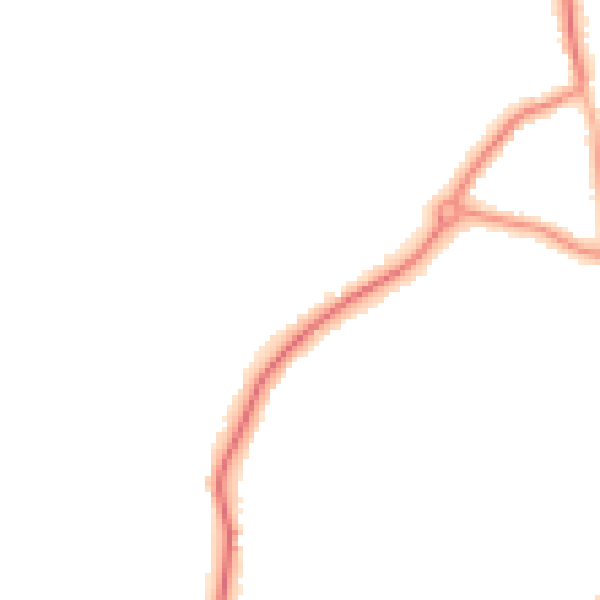 Night-time road noise heatmap for GU22 0DG