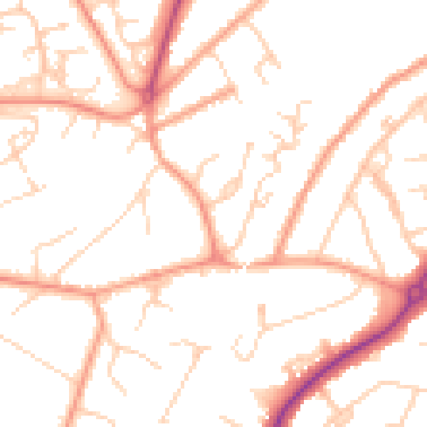 Daytime road noise heatmap for GU22 0EL
