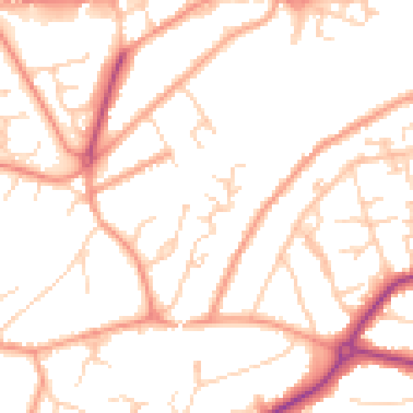 Daytime road noise heatmap for GU22 0HH