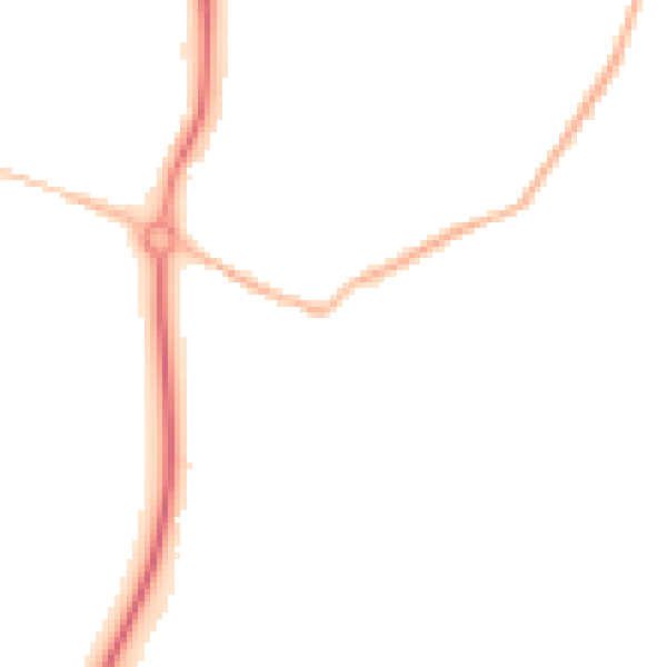 Night-time road noise heatmap for GU22 0SA