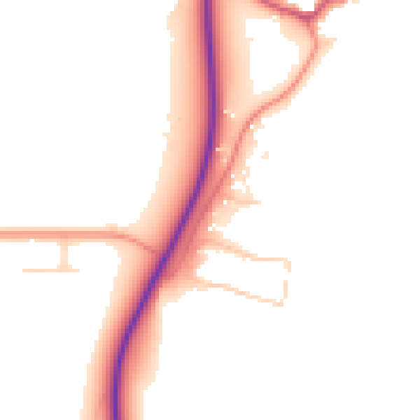 Daytime road noise heatmap for GU22 0SQ