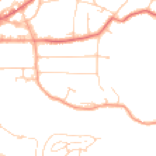 Daytime road noise heatmap for GU22 7HY