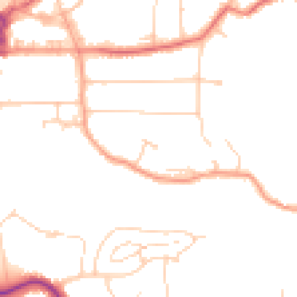 Daytime road noise heatmap for GU22 7LA