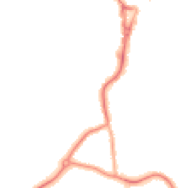 Night-time road noise heatmap for GU22 7PG