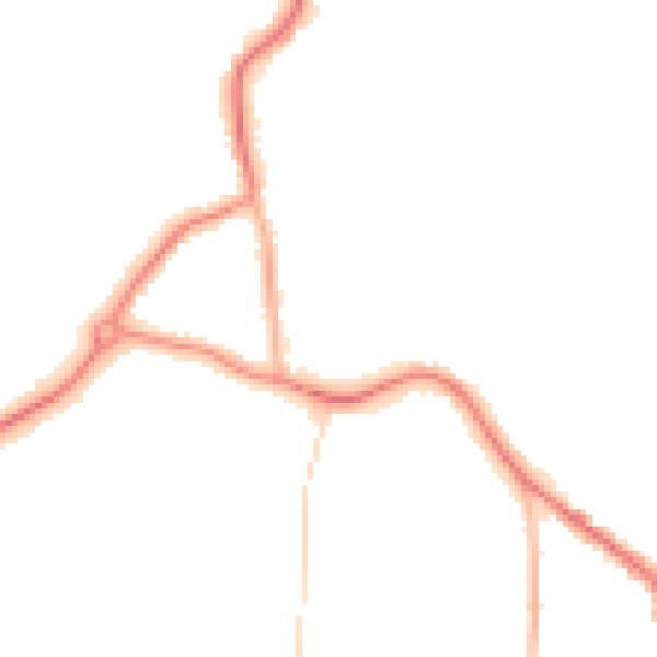 Night-time road noise heatmap for GU22 7SL