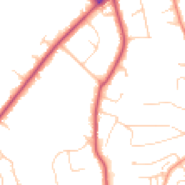 Daytime road noise heatmap for GU22 8DU