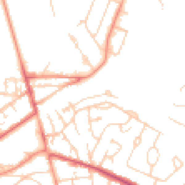 Daytime road noise heatmap for GU22 8EJ