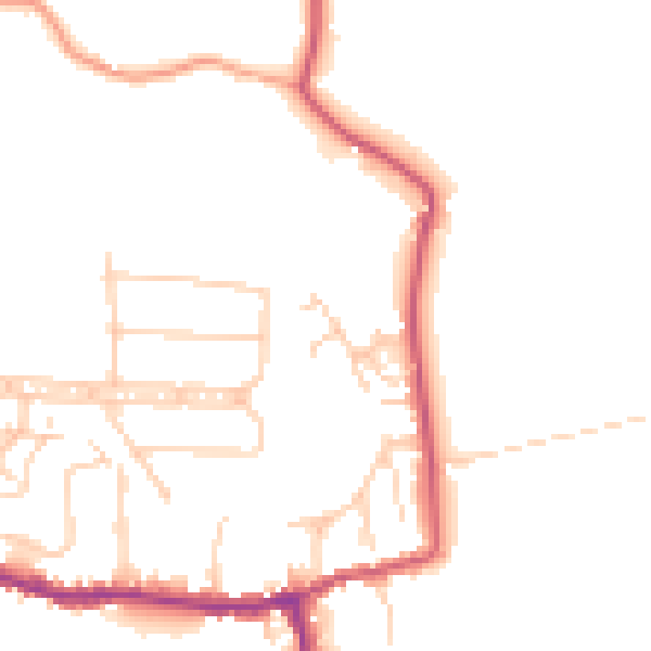 Daytime road noise heatmap for GU22 8JT