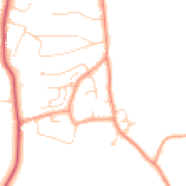 Daytime road noise heatmap for GU22 8TW