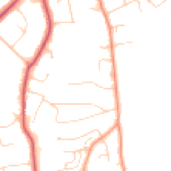 Daytime road noise heatmap for GU22 8UH