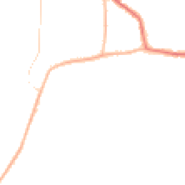 Night-time road noise heatmap for GU22 9BT