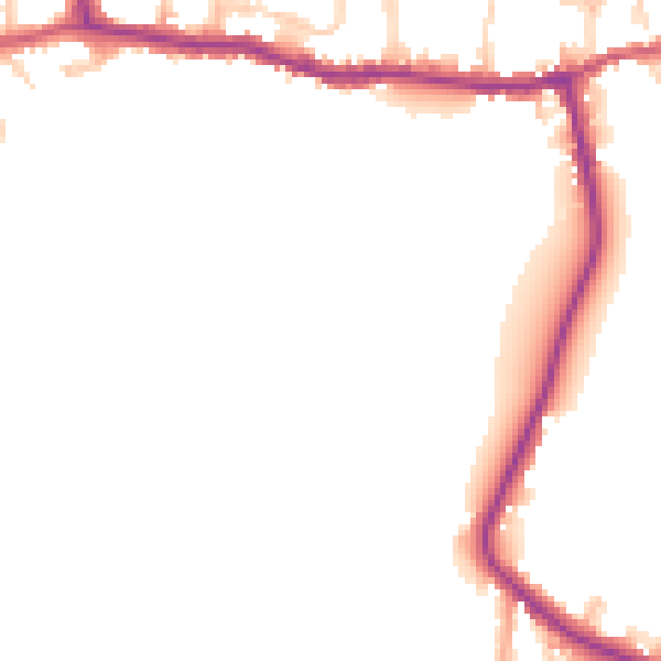 Daytime road noise heatmap for GU22 9BY
