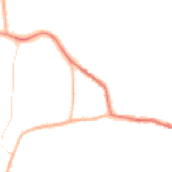 Night-time road noise heatmap for GU22 9ED