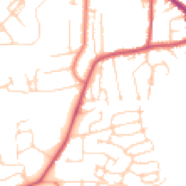 Daytime road noise heatmap for GU22 9LA