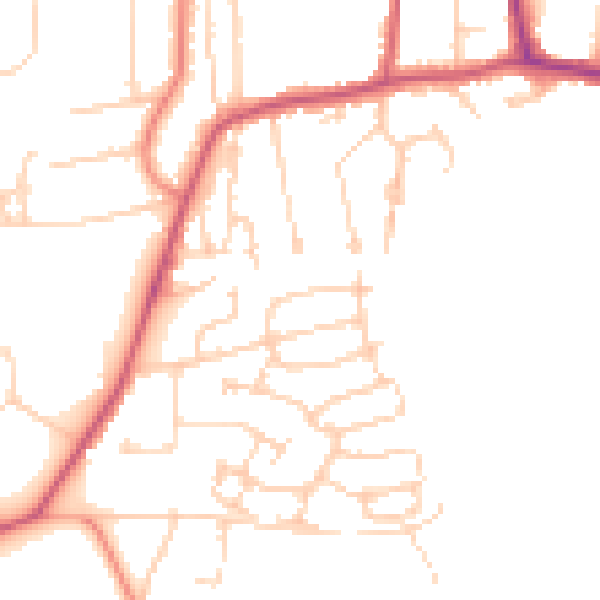 Daytime road noise heatmap for GU22 9NP
