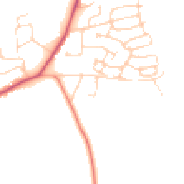 Daytime road noise heatmap for GU22 9RA