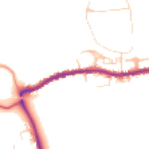 Daytime road noise heatmap for GU24 0AE
