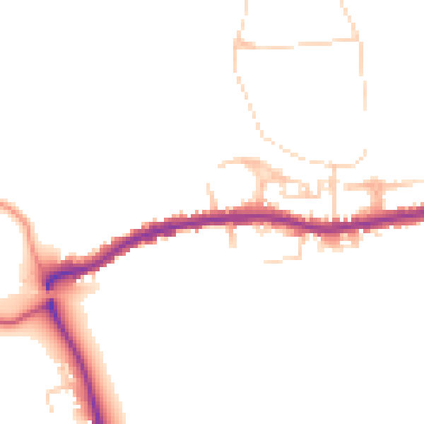 Daytime road noise heatmap for GU24 0AL