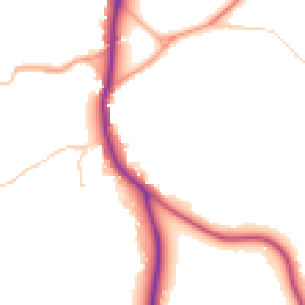 Daytime road noise heatmap for GU24 0BF