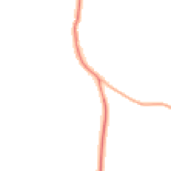 Night-time road noise heatmap for GU24 0BY