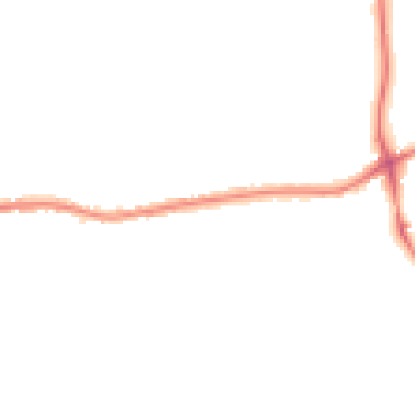 Night-time road noise heatmap for GU24 0ET