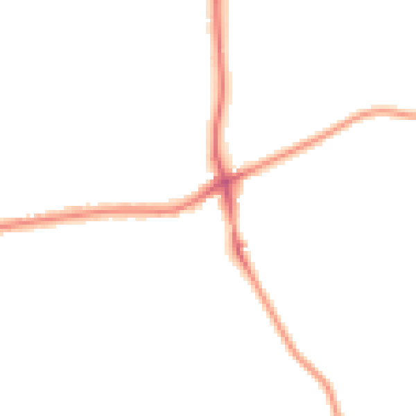 Night-time road noise heatmap for GU24 0EX