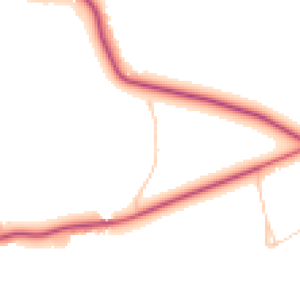 Daytime road noise heatmap for GU24 0LZ