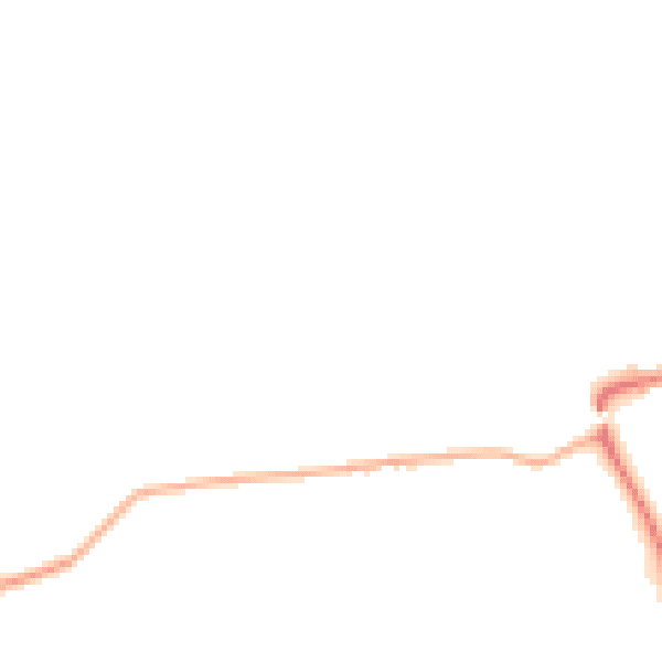 Night-time road noise heatmap for GU24 0NT