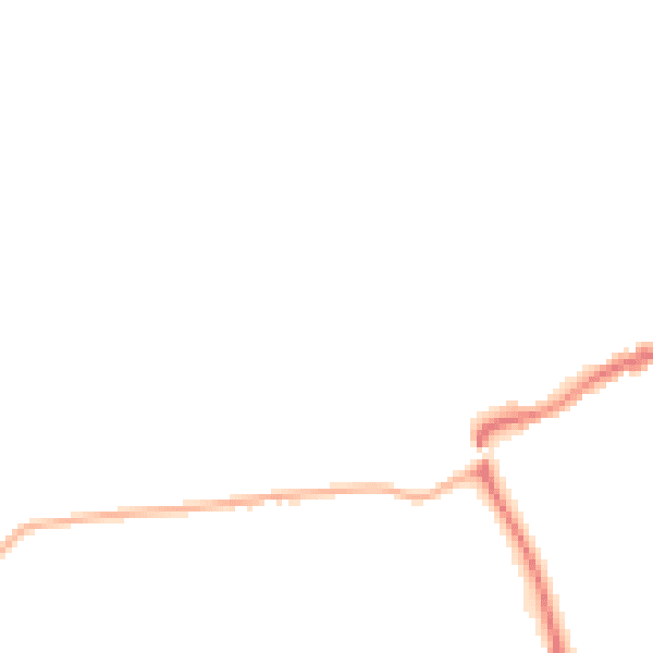 Night-time road noise heatmap for GU24 0NU