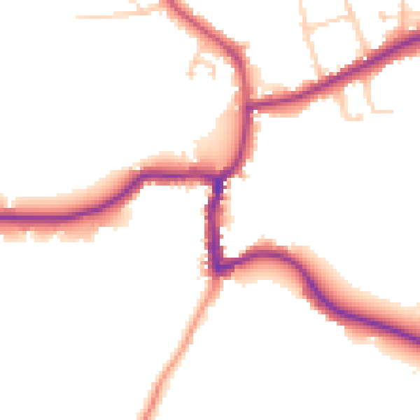 Daytime road noise heatmap for GU24 8AF