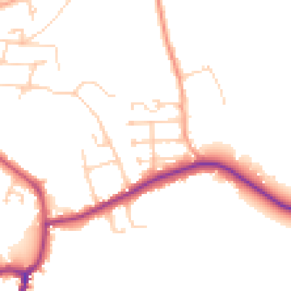 Daytime road noise heatmap for GU24 8PR