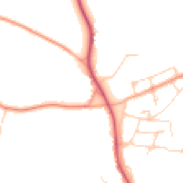 Daytime road noise heatmap for GU24 8QP