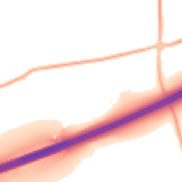 Night-time road noise heatmap for GU24 8TJ