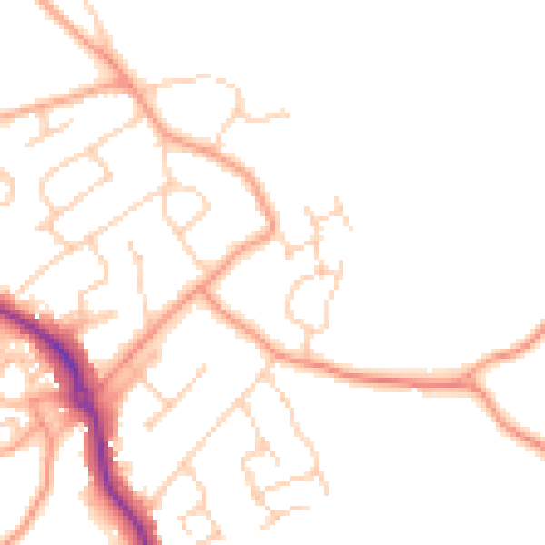 Daytime road noise heatmap for GU24 9GN