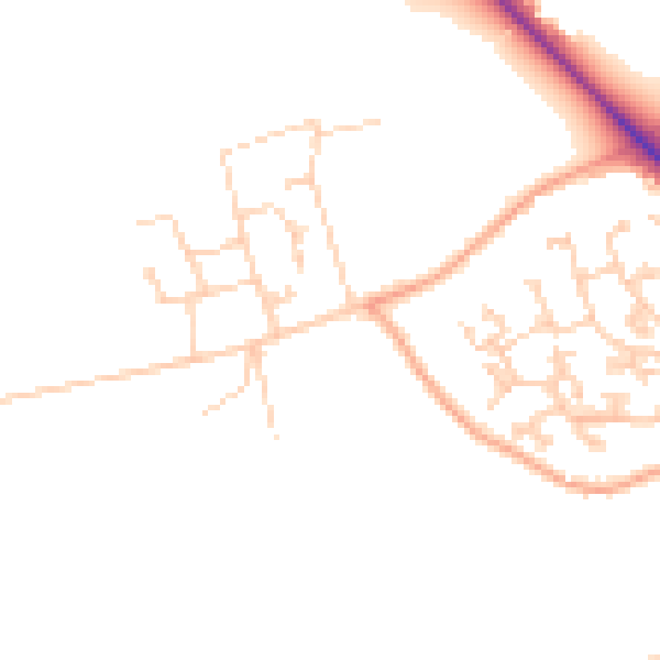 Daytime road noise heatmap for GU24 9NN