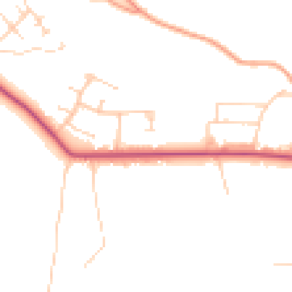 Daytime road noise heatmap for GU26 6DW